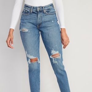 Old Navy curvy high waisted OG straight ripped jeans for women